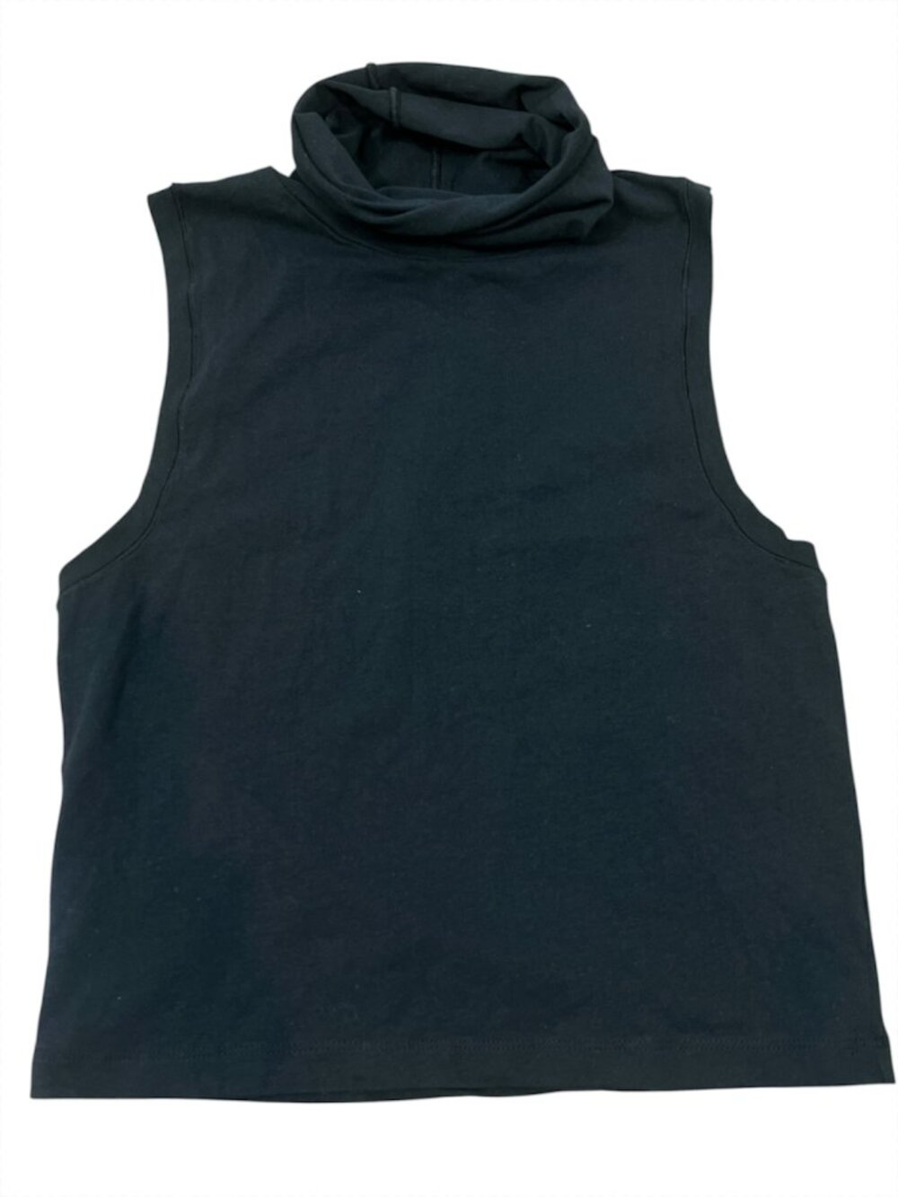 Helsa 2nd Skin Jersey Sleeveless Turtleneck Tank Top Black Large New $88
